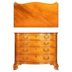 18th Century English George III Serpentine Shaped Commode / Chest Of Drawers