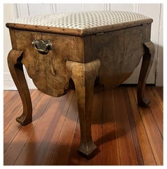 18th century English George III Walnut Commode Foot Stool