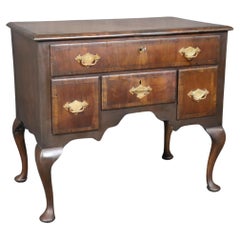 Antique 18th Century English Georgian Banded Mahogany Lowboy Commode Circa 1770s