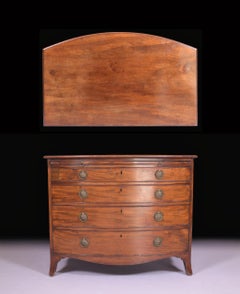 18th Century English Georgian Bow Fronted Chest Of Drawers
