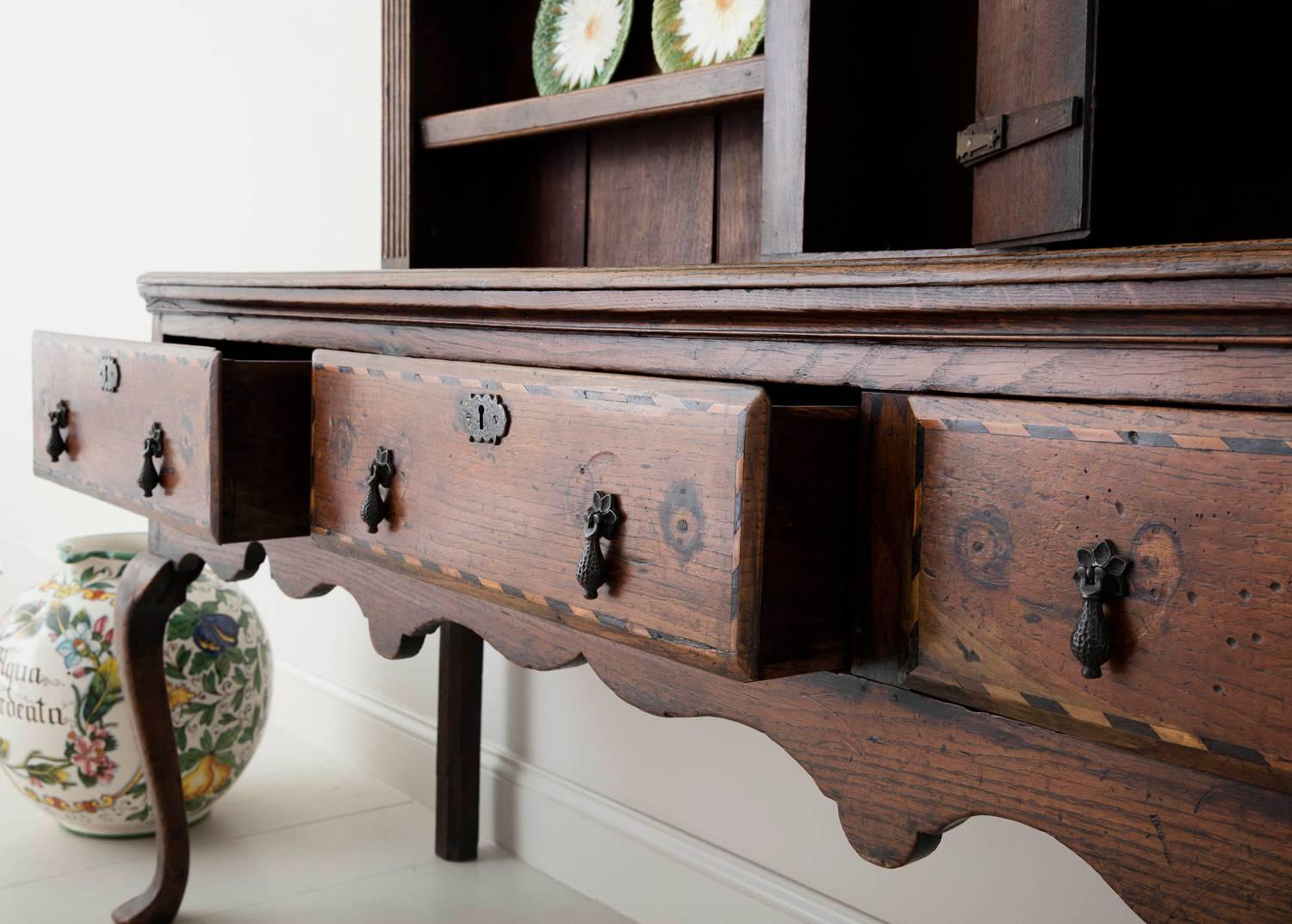 18th Century English Georgian Hutch, Welsh Dresser in Two Parts 4