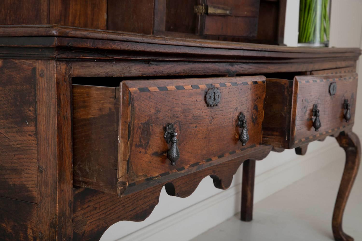 18th Century English Georgian Hutch, Welsh Dresser in Two Parts 5