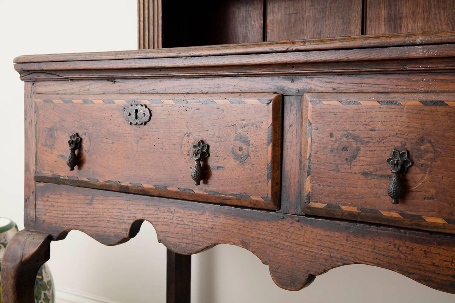 18th Century English Georgian Hutch, Welsh Dresser in Two Parts 6