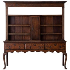 huche géorgienne anglaise du 18e siècle:: commode galloise en deux parties