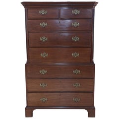 18th Century English Georgian Mahogany Chest on Chest