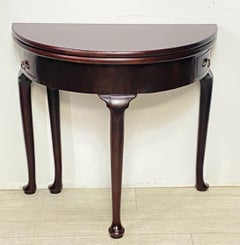 18th Century English Georgian Mahogany Demi Lune Game / Tea Table