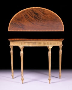 18th Century English Georgian Mahogany & Giltwood Adam Style Console Table