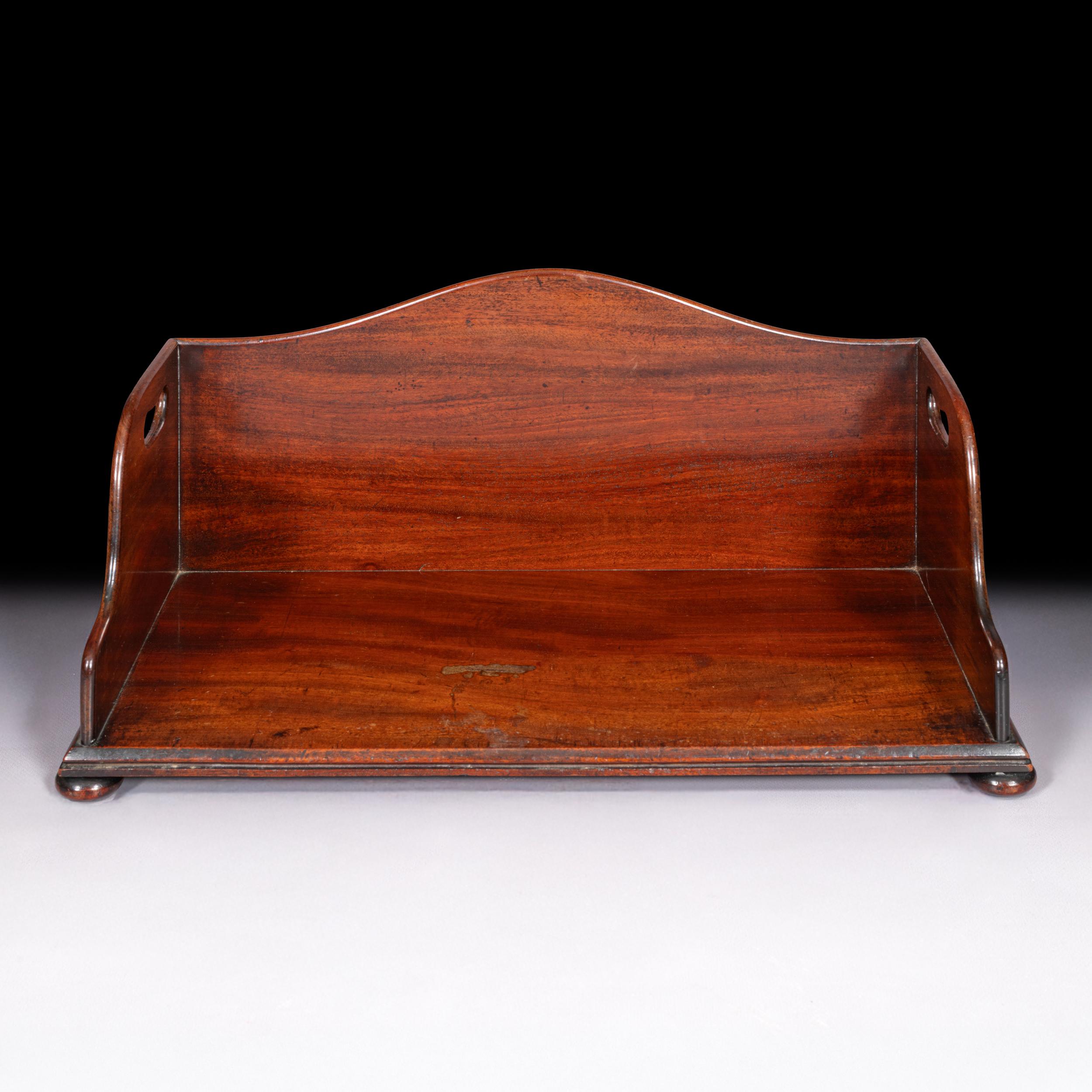 18th Century English Georgian Mahogany Library Book Trough / Tray Stand (Englisch) im Angebot