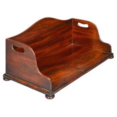 18th Century English Georgian Mahogany Library Book Trough / Tray Stand