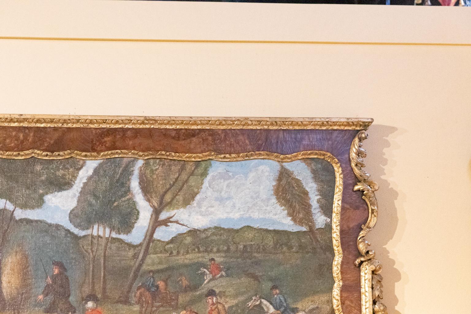 18th Century English Georgian Mirror with Hunt Scene 3