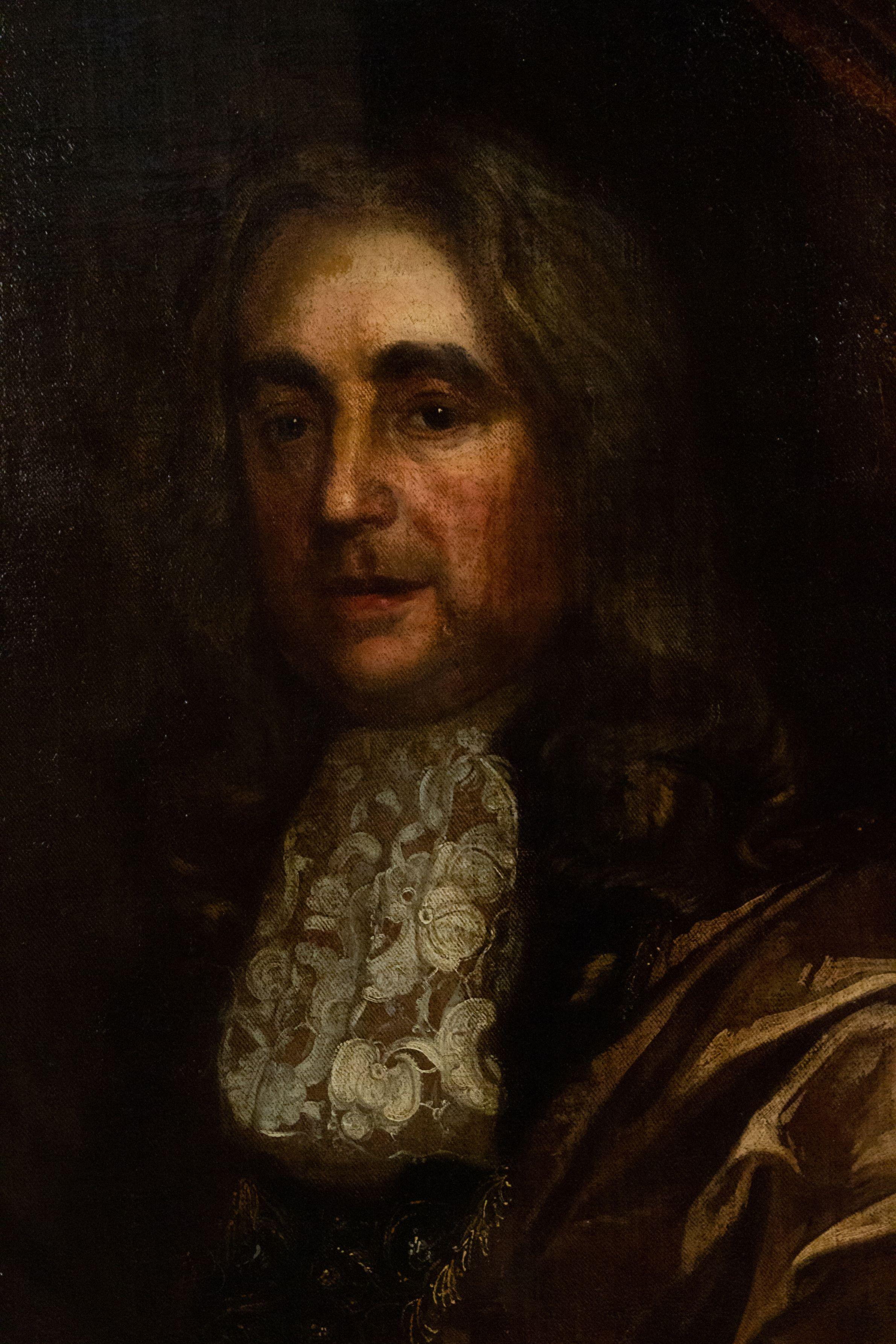 Englisch Georgian Stil vergoldet gerahmt Malerei Porträt des 18. Jahrhunderts Adeligen mit Buch. (Sir Norton Schell).
 