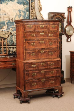 18th Century English Georgian Walnut Chest on Chest