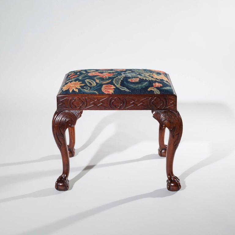 18th Century English Georgian Walnut Needlework Stool at 1stDibs