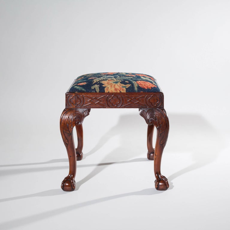 18th Century English Georgian Walnut Needlework Stool at 1stDibs