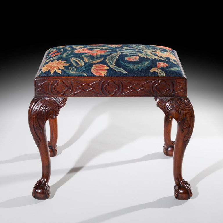 18th Century English Georgian Walnut Needlework Stool at 1stDibs