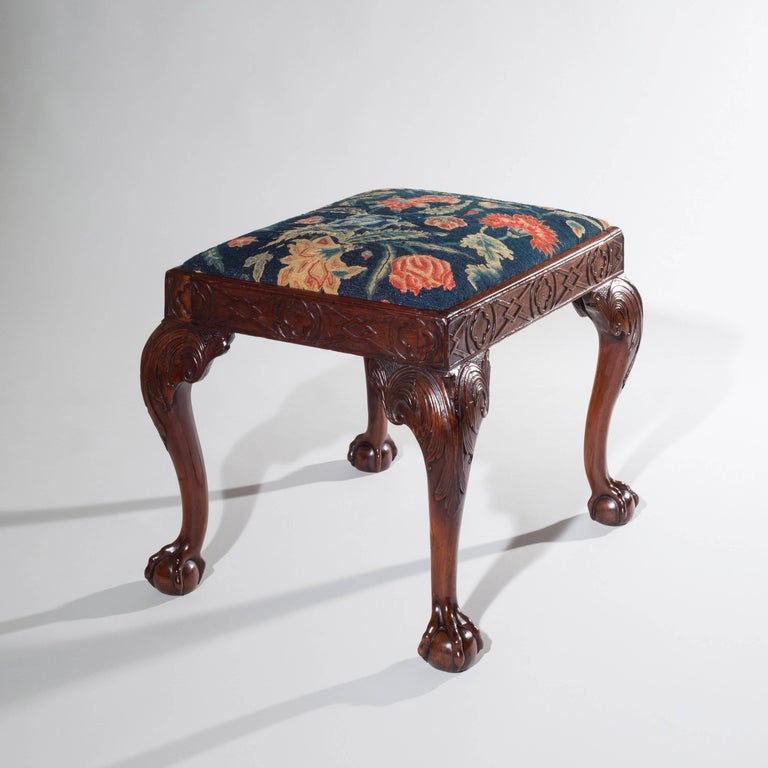 18th Century English Georgian Walnut Needlework Stool at 1stDibs