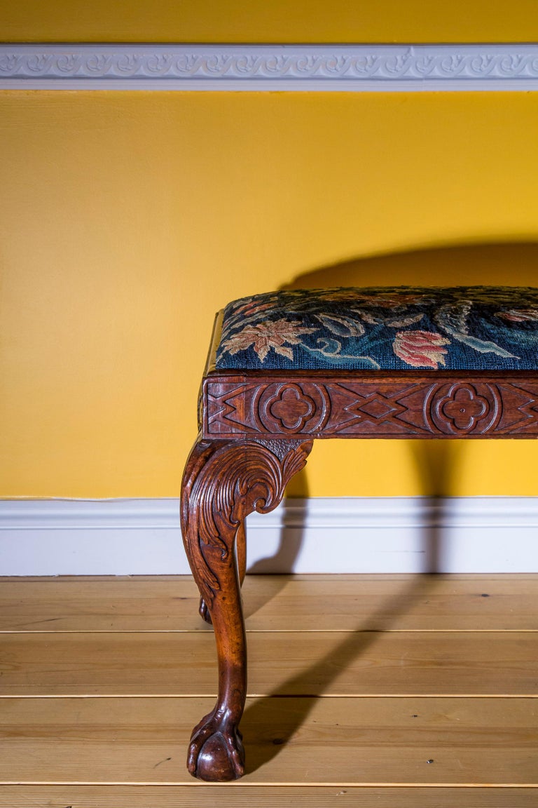 18th Century English Georgian Walnut Needlework Stool at 1stDibs