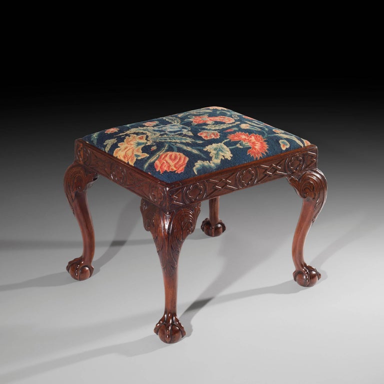 18th Century English Georgian Walnut Needlework Stool at 1stDibs