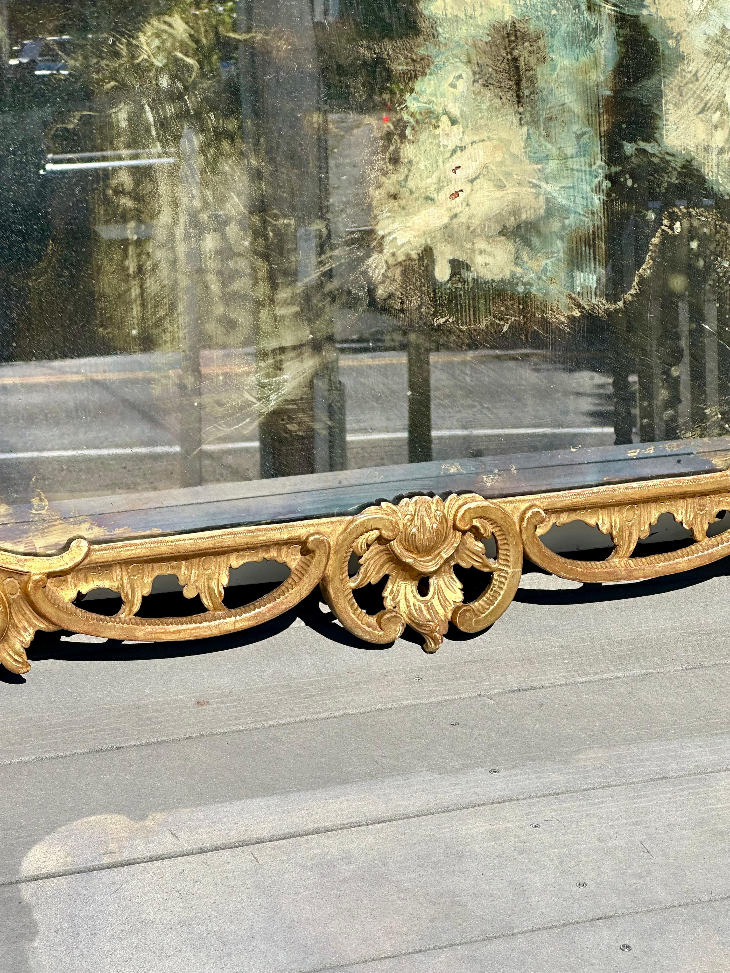 XVIIIe siècle et antérieur Miroir à trumeau Chippendale en bois doré anglais du 18e siècle en vente