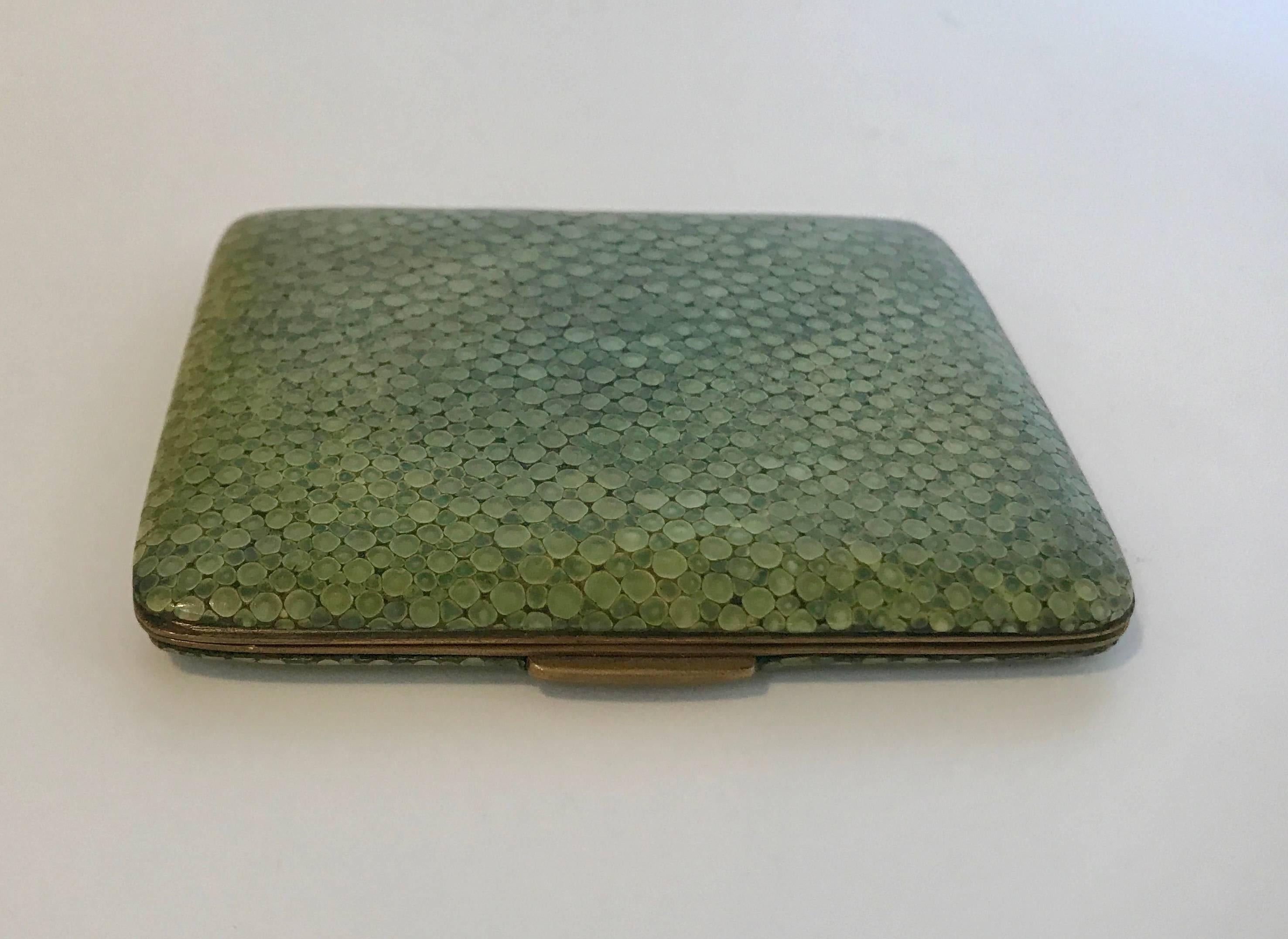 18th Century English Green Shagreen Card Holder In Good Condition For Sale In Nashville, TN