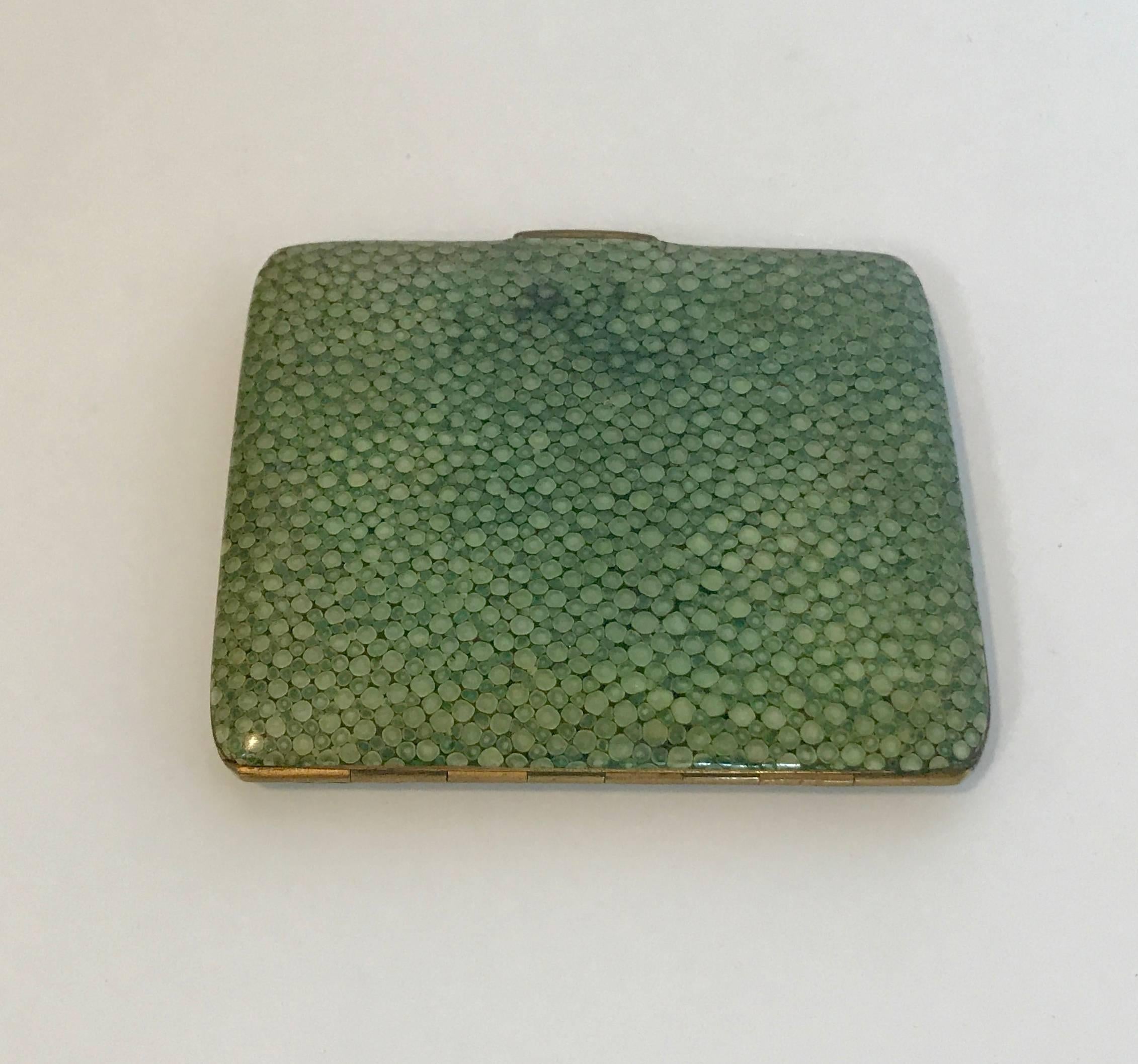 18th Century and Earlier 18th Century English Green Shagreen Card Holder For Sale