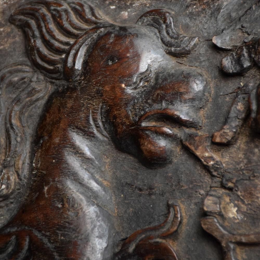 Folk Art 18th Century English Hand carved Lion Panel