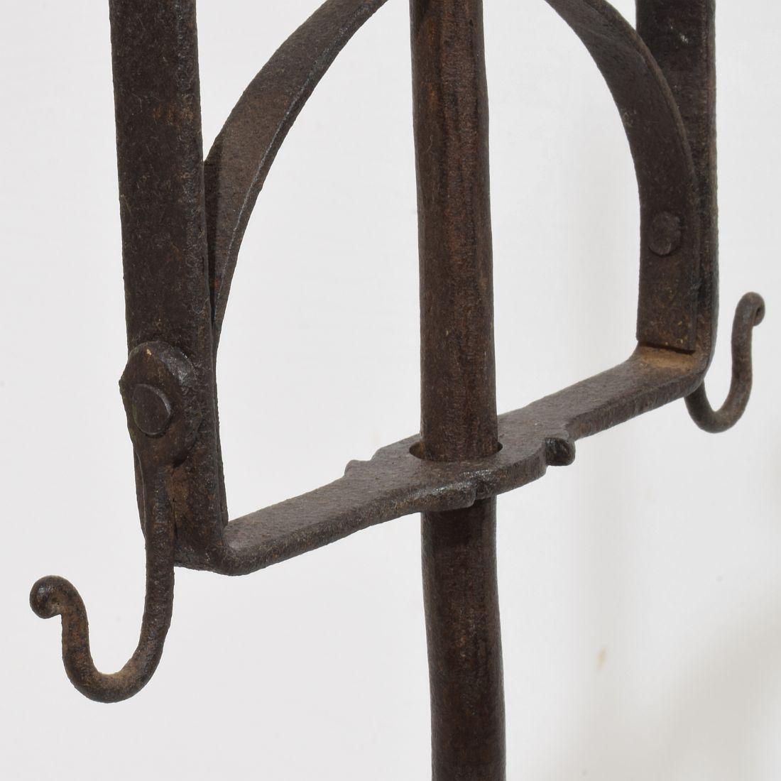 18th Century English Hand Forged Iron Candleholder For Sale 9
