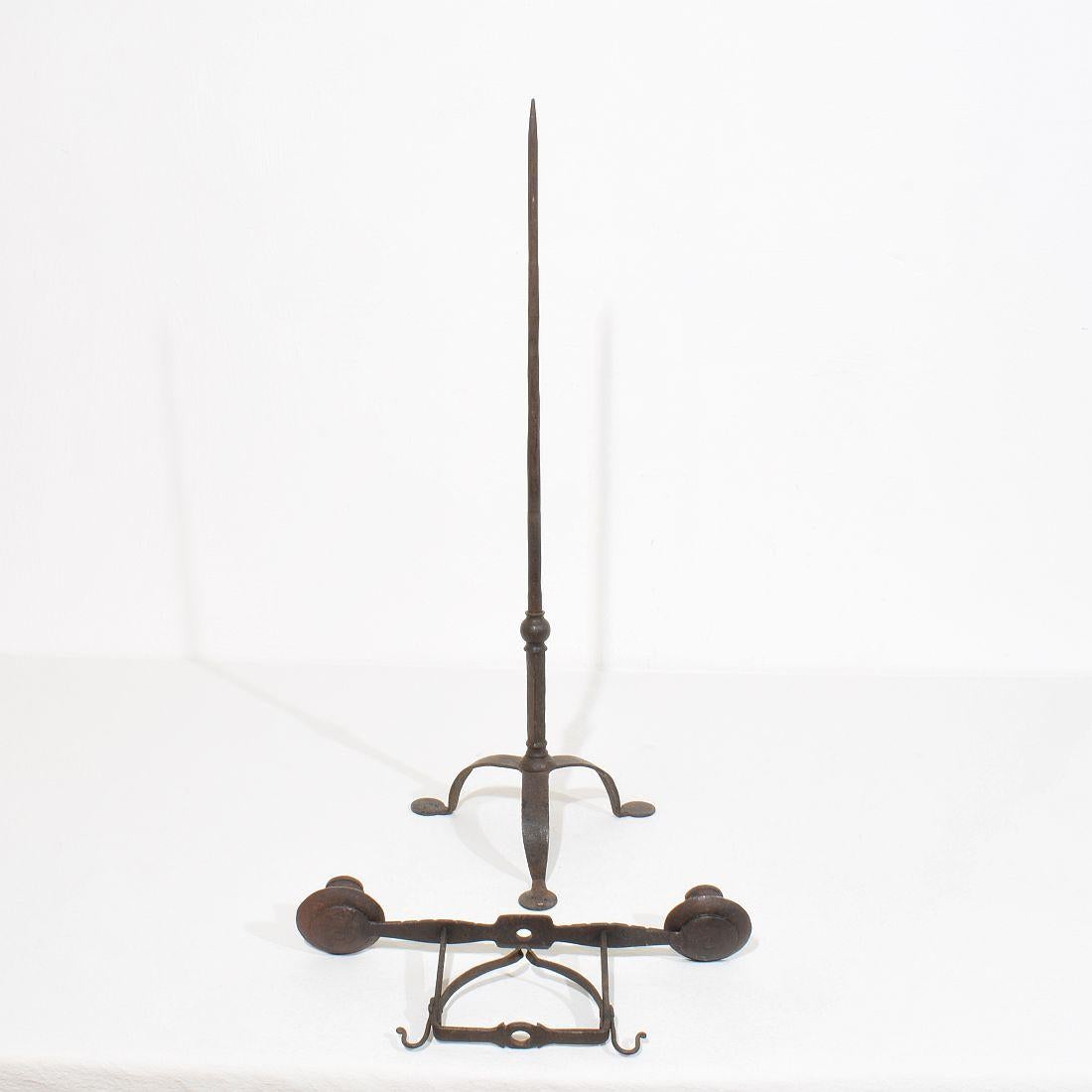 18th Century English Hand Forged Iron Candleholder For Sale 14