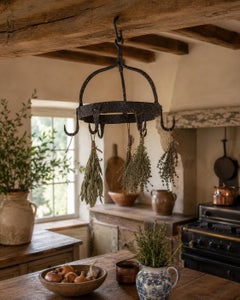 18th Century English Hand-Wrought Iron Game Rack or Pot Rack