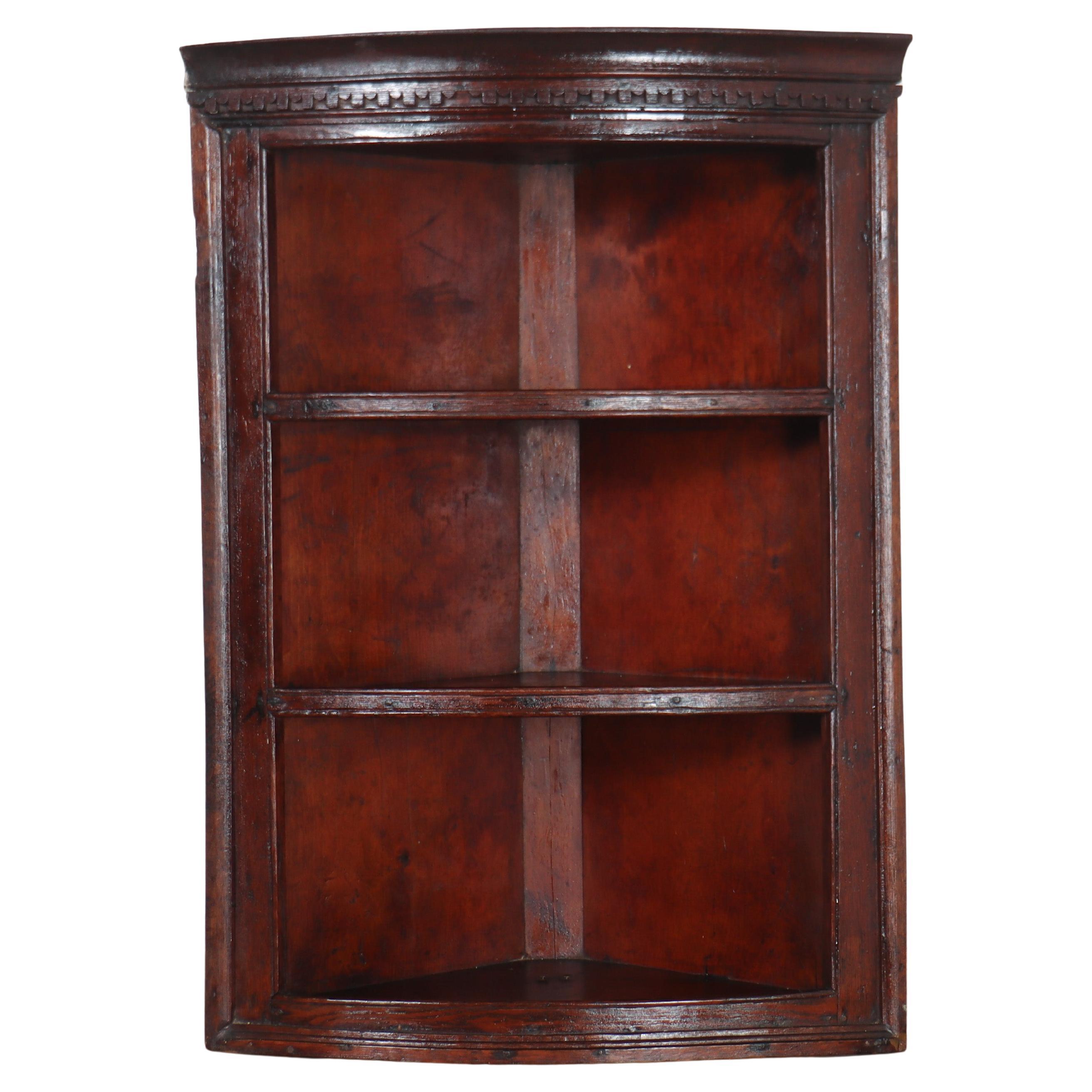 18th Century English Hanging Corner Cupboard For Sale
