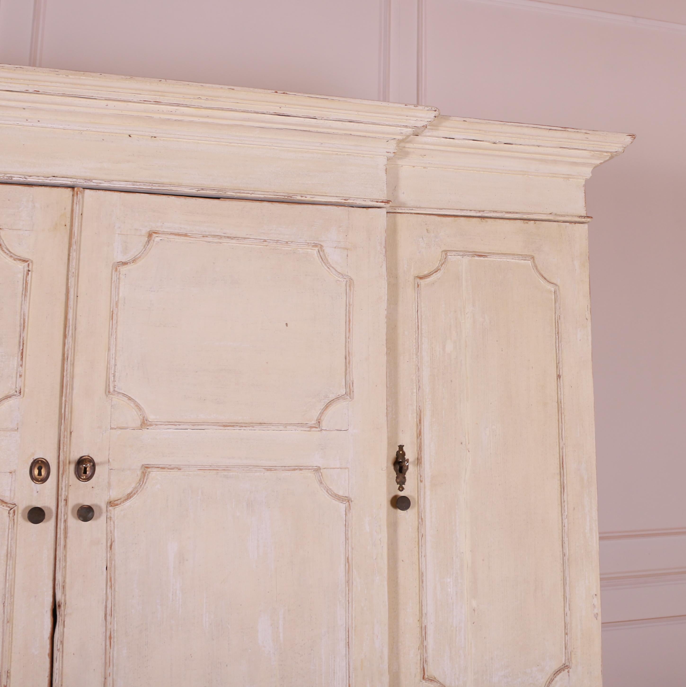 Painted 18th Century English Housekeepers Cupboard For Sale