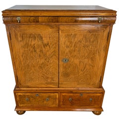 18th Century English Inlaid Cabinet-on-Stand, Walnut, Satinwood and Oak