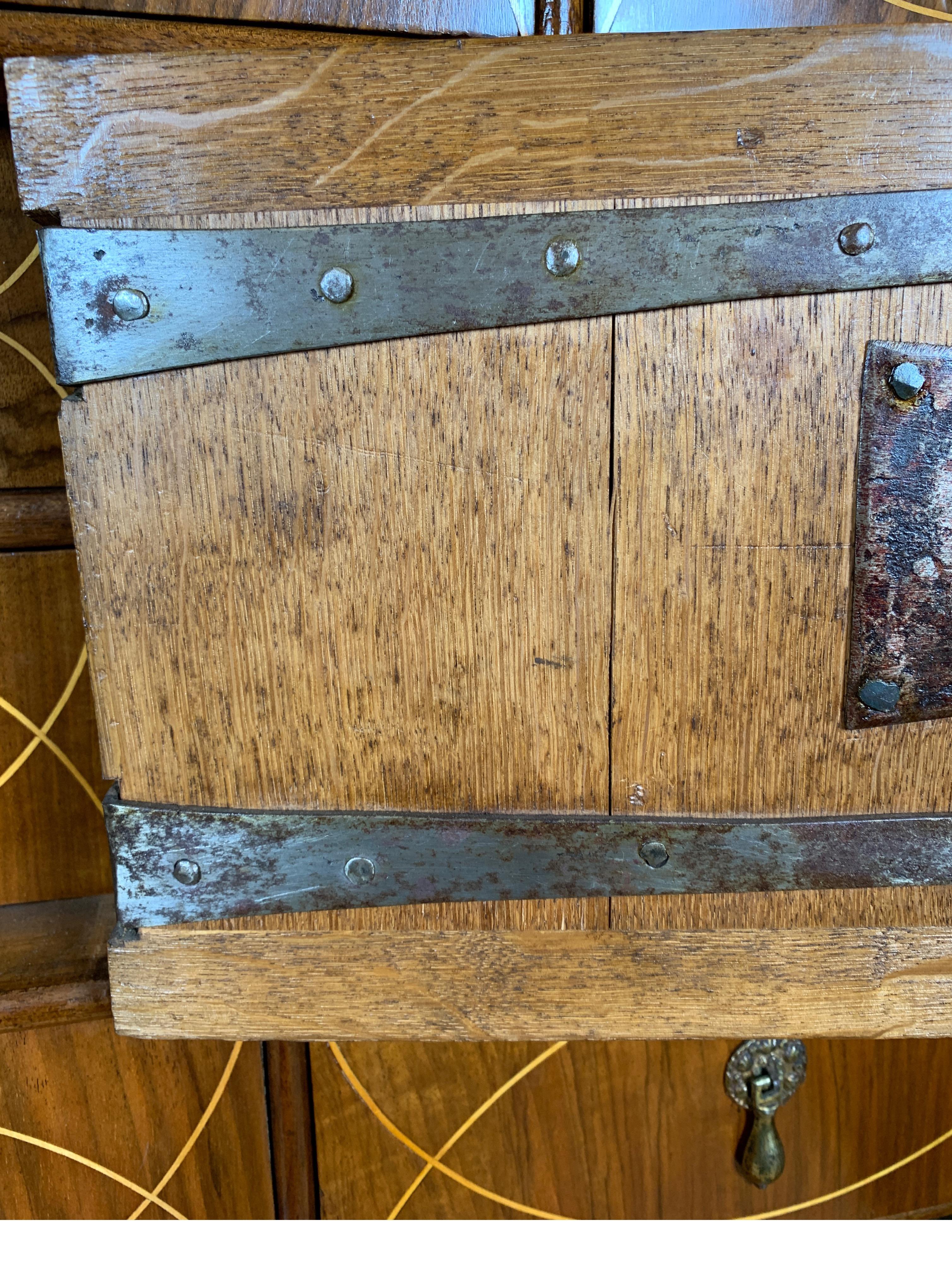 18th Century English Inlaid Cabinet-on-Stand, Walnut, Satinwood and Oak 8