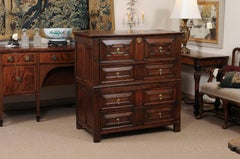 18th Century English Jacobean Style Oak Chest with 4 Drawers