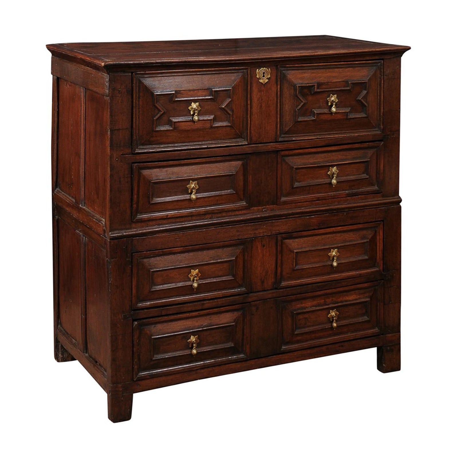 Cassettone in stile giacobiano del XVIII secolo in Oak con 4 cassetti