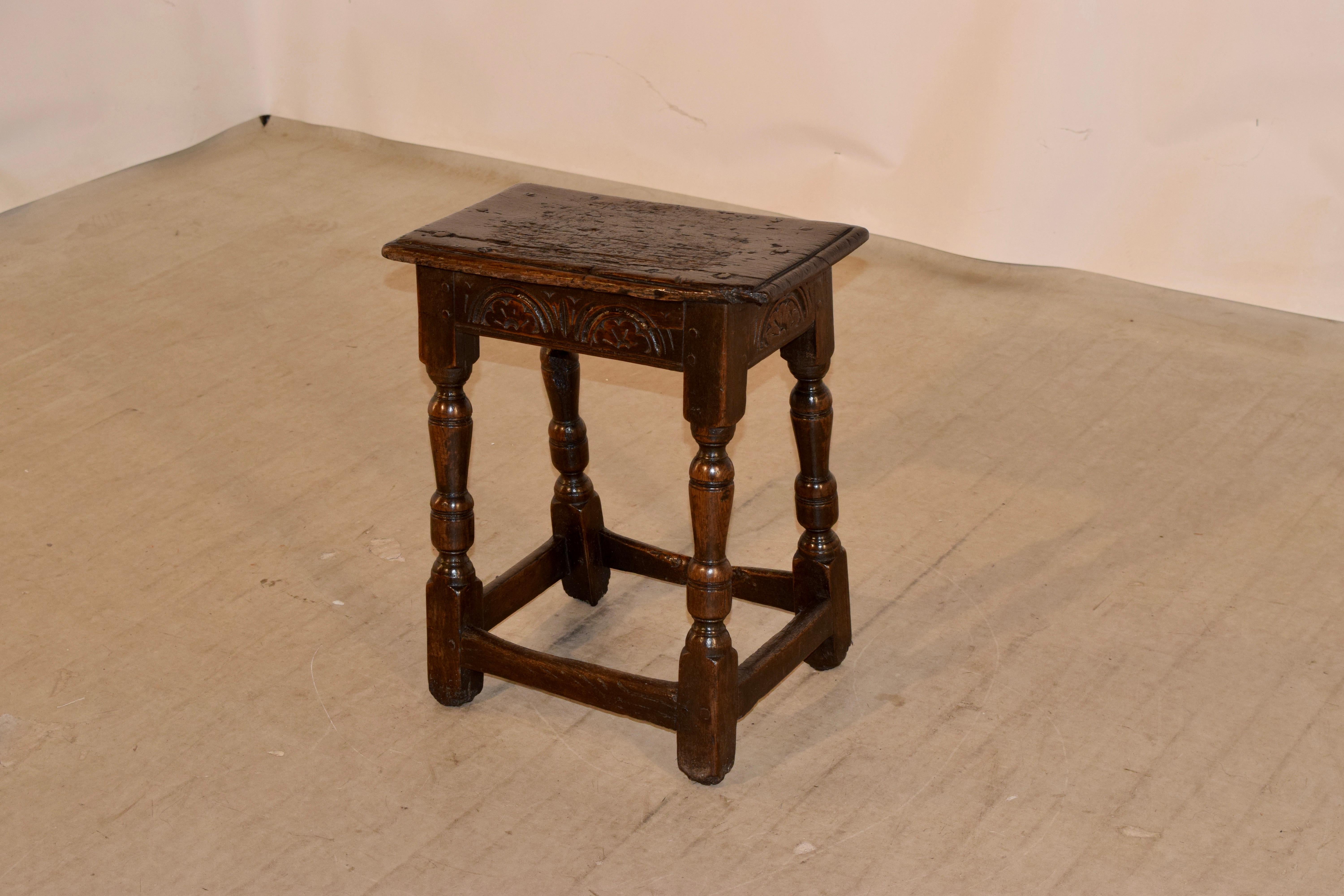 18th Century English Joint Stool In Good Condition In High Point, NC