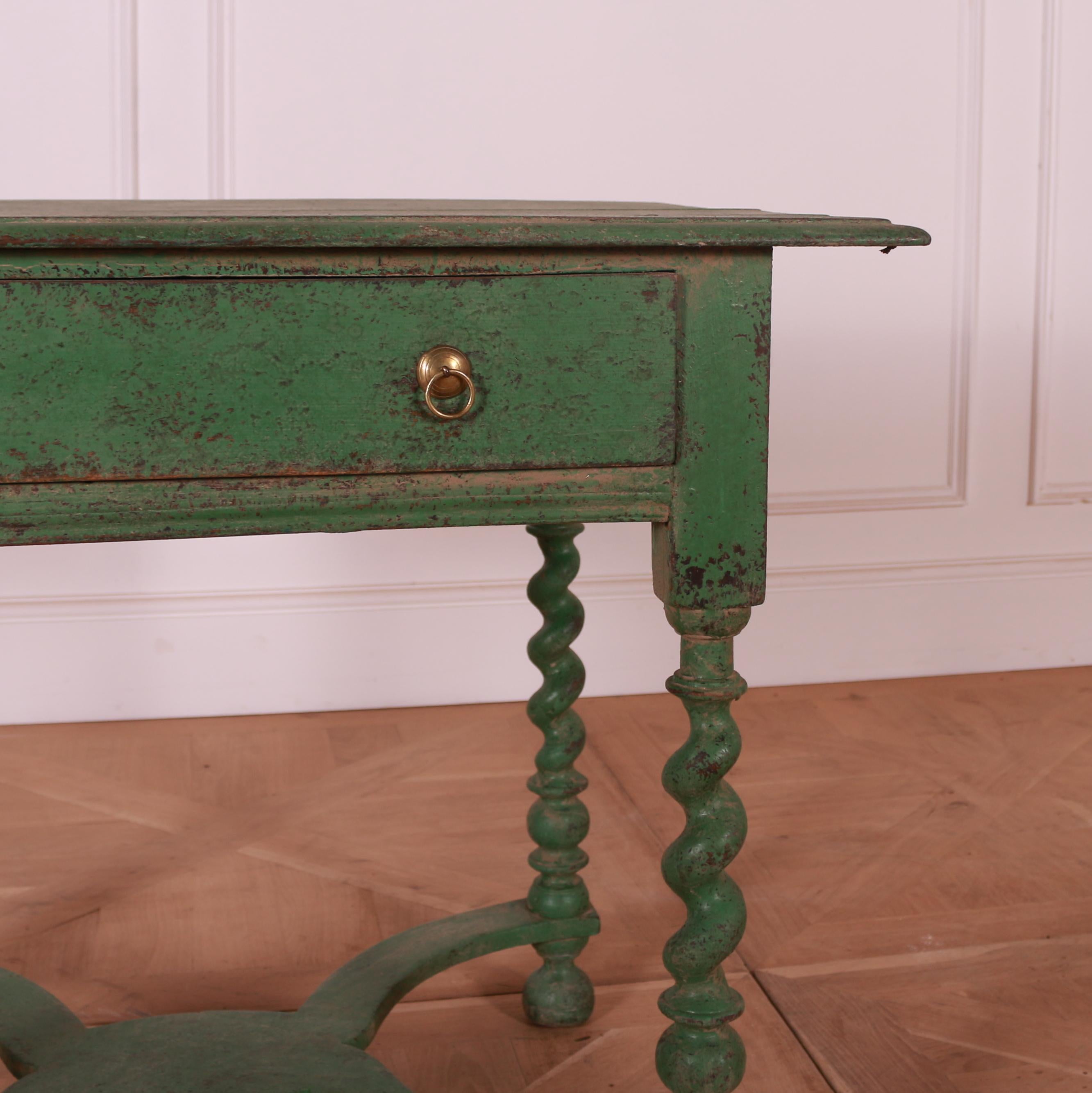 Pretty 18th C English painted oak one drawer lamp table. 1740.

Reference: 7626

Dimensions
33.5 inches (85 cms) Wide
22 inches (56 cms) Deep
28 inches (71 cms) High.