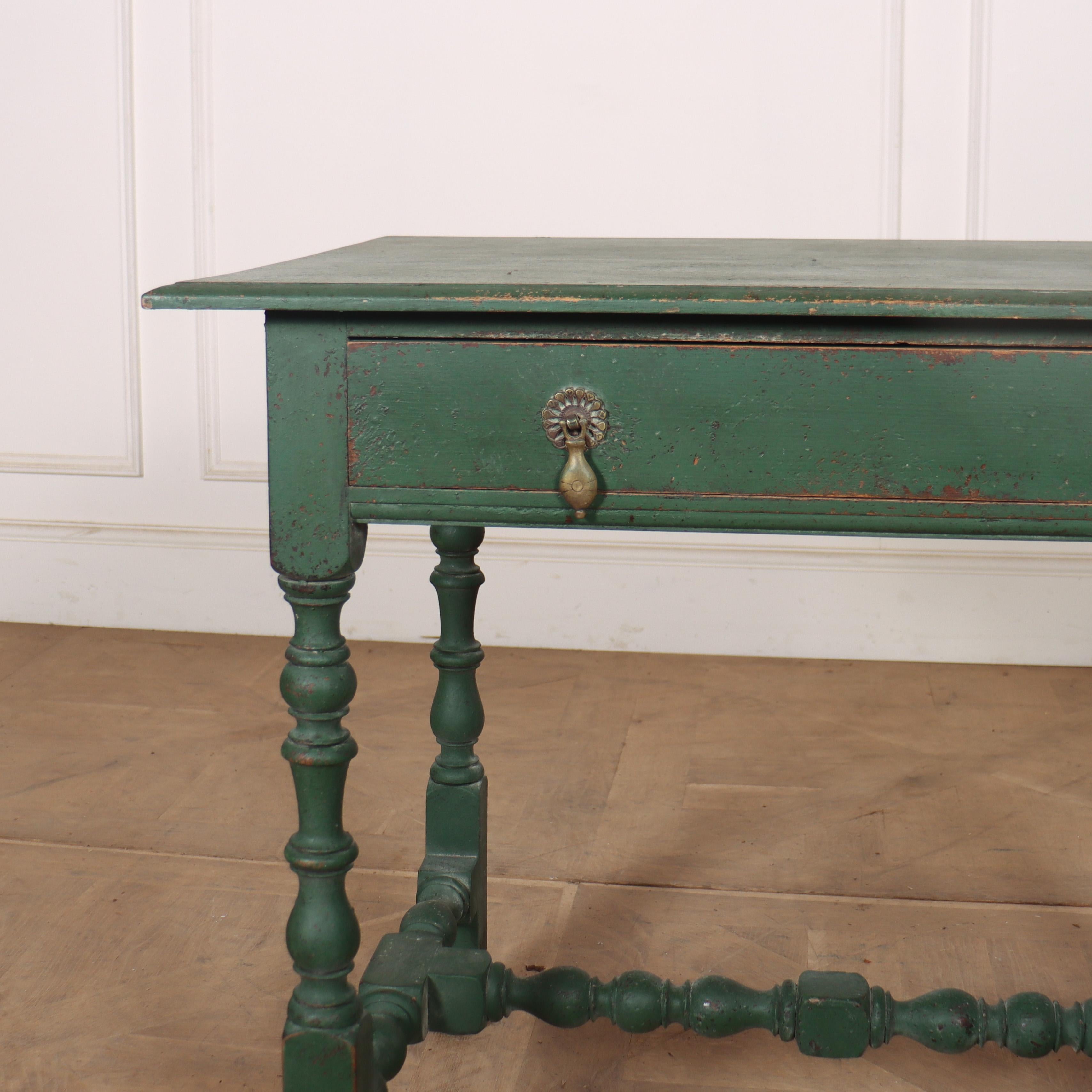 18th C English painted oak one drawer lamp table. 1750.

Reference: 8235

Dimensions
32 inches (81 cms) Wide
22 inches (56 cms) Deep
27.5 inches (70 cms) High
