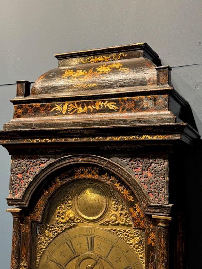 18th Century English Longcase Clock with Brass Face Plate by John Parsons In Good Condition For Sale In Dallas, TX