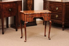 18th Century English Lowboy in Mulberry with Serpentine Front and Pad Feet