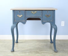 18th Century English Lowboy, Newly Painted with Bleached Top