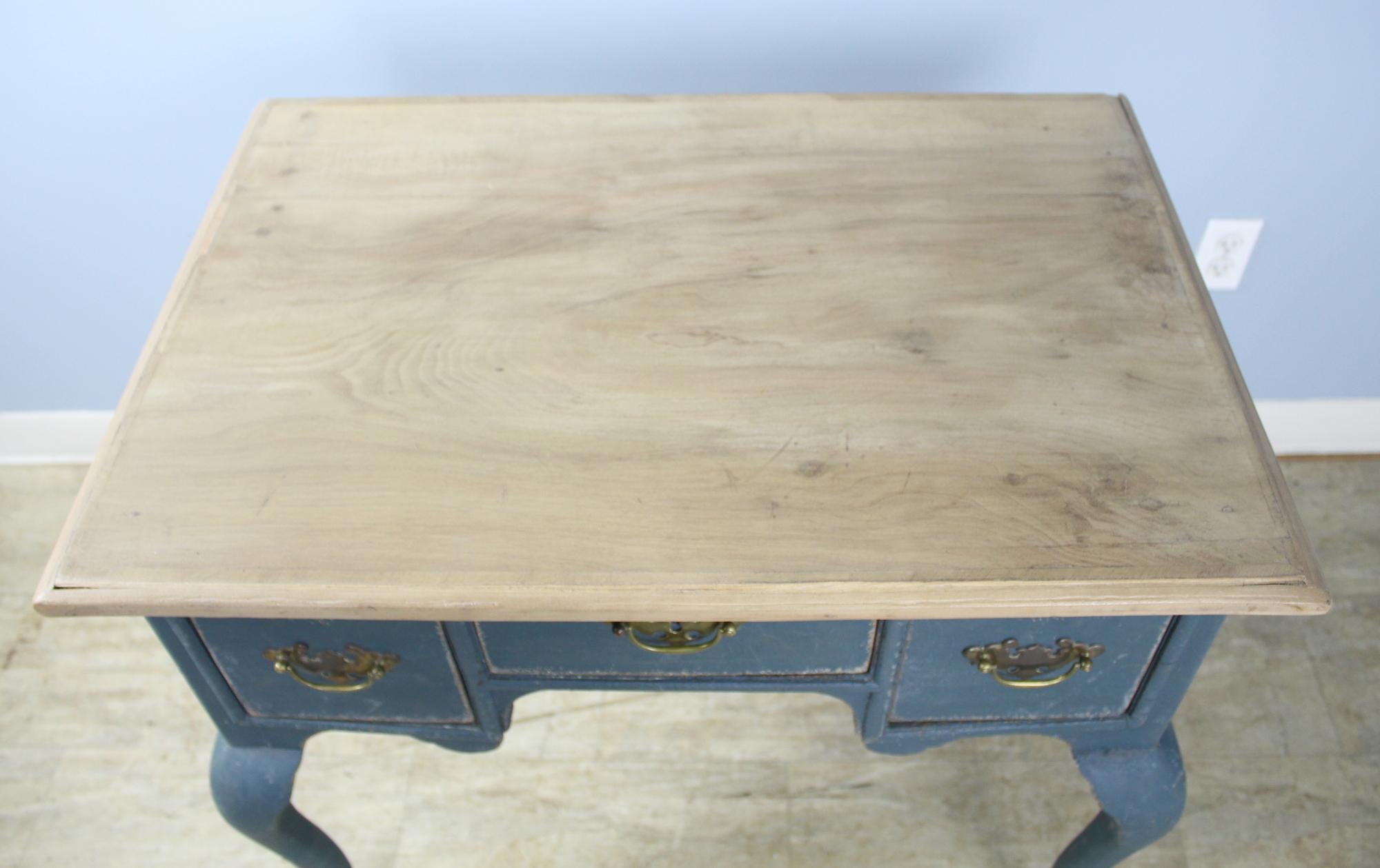 18th Century English Lowboy, Newly Painted with Bleached Top For Sale 3