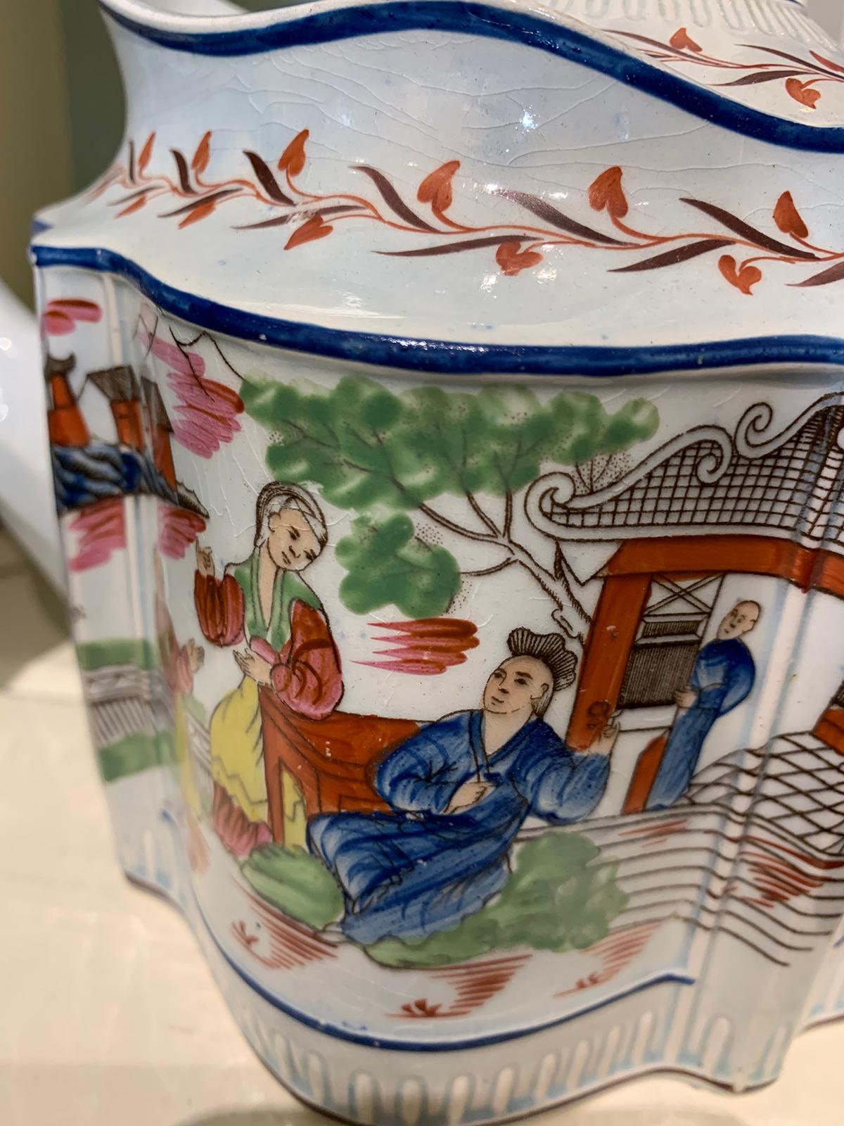 18th Century English Lowestoft Chinoiserie Porcelain Teapot 5