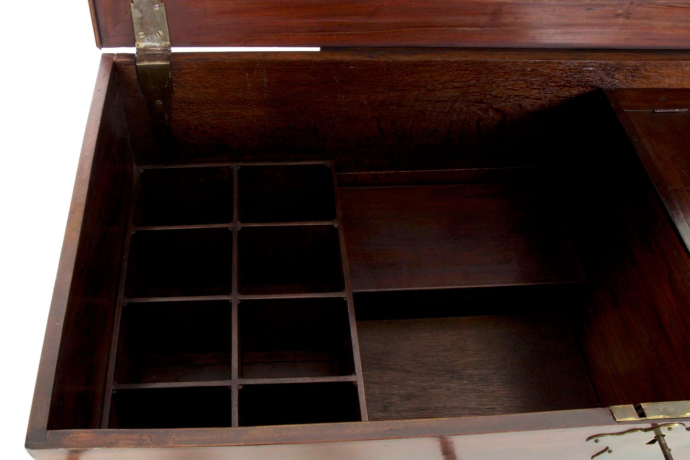 18. Jahrhundert Englisch Mahagoni Antike Decke Brust Wein Storage Cabinet 9