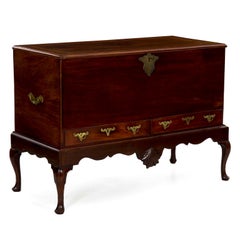 18th Century English Mahogany Antique Blanket Chest Wine Storage Cabinet