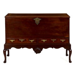 18th Century English Mahogany Antique Blanket Chest Wine Storage Cabinet