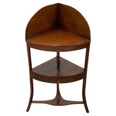 18th Century English Mahogany Bow Front Corner Table