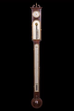 18th Century English Mahogany Cased Stick Barometer by Dolland of London