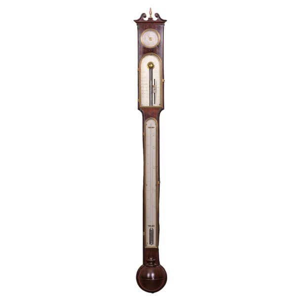 18th Century English Mahogany Cased Stick Barometer by Dolland of ...