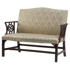 18th Century English Mahogany Chinese Chippendale Settee